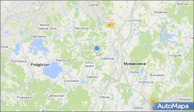 mapa Czerwony Dworek, Czerwony Dworek na mapie Targeo